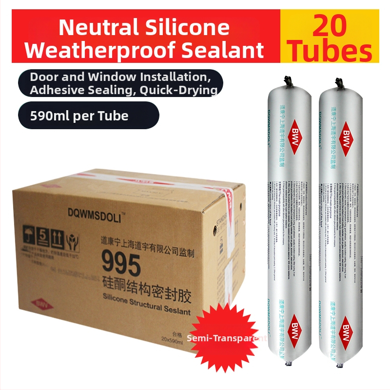 Nétralszilícium szerkezeti ragasztó időjárásálló ajtók és ablakokhoz, üveg tömítő, modell 995, osztott típus, padlólefolyó rendszer, CE és 3C tanúsítvánnyal