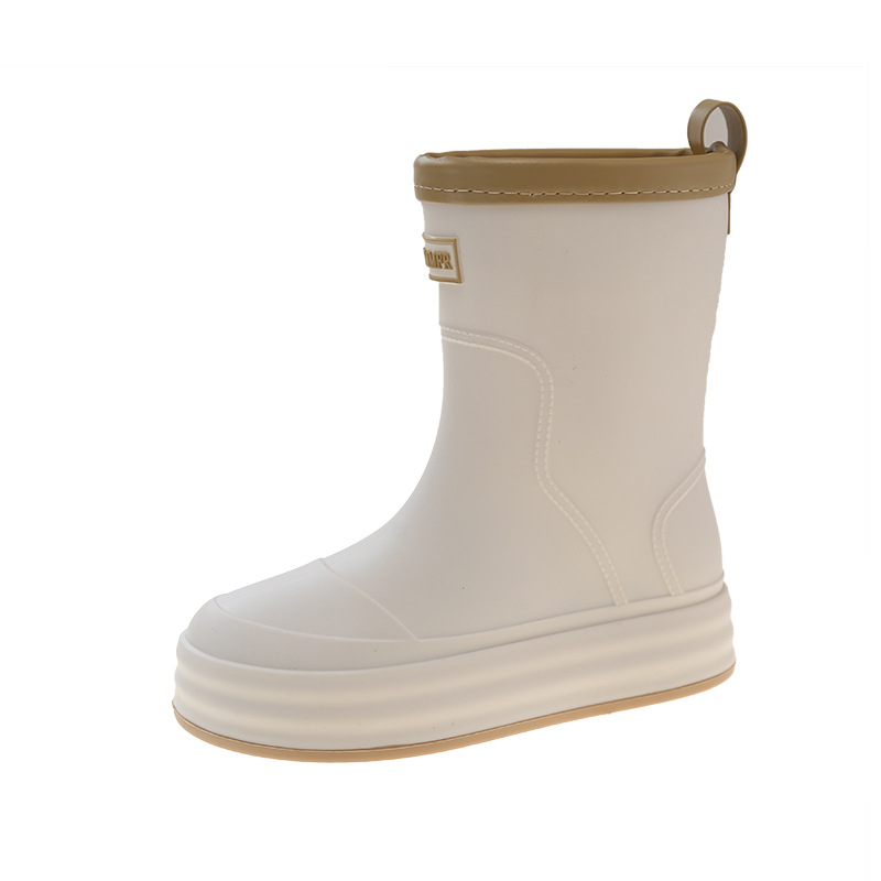 Ženske čizme za kišu, s fleece podstavom, PVC gornji dio, srednja visina, niski pet 1–3 cm