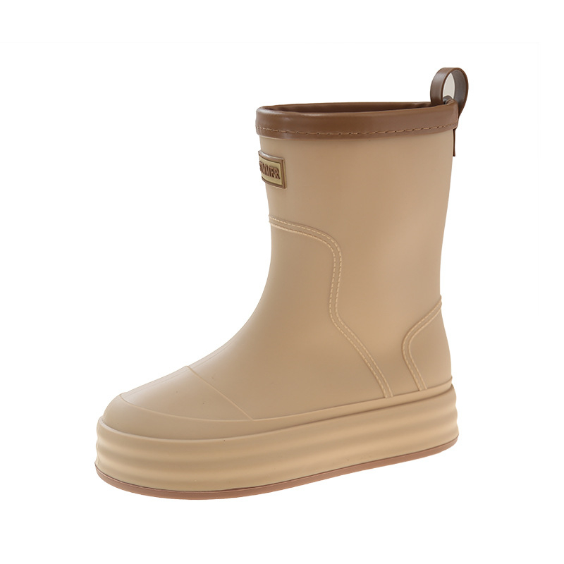 Ženske čizme za kišu, s fleece podstavom, PVC gornji dio, srednja visina, niski pet 1–3 cm