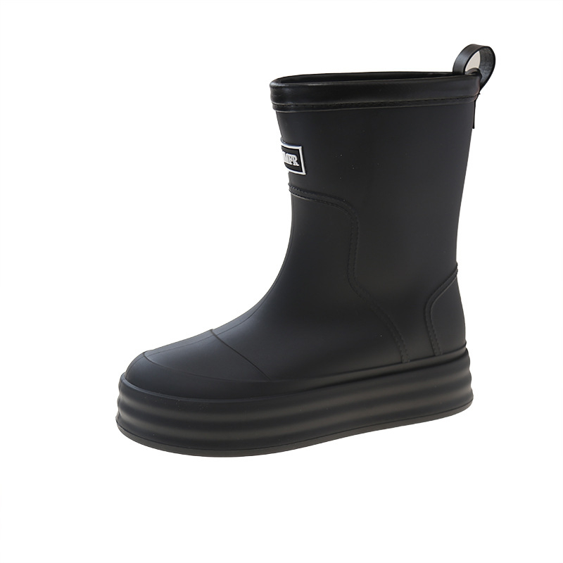 Ženske čizme za kišu, s fleece podstavom, PVC gornji dio, srednja visina, niski pet 1–3 cm