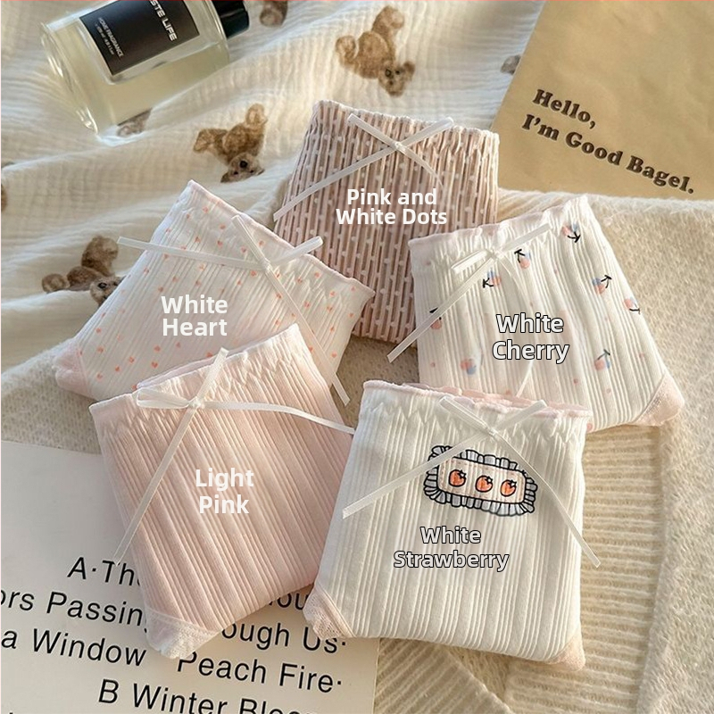 Dámske bavlnené spodné prádlo pre dievčatá | priedušné, antibakteriálne, 90–95% bavlna, bavlnená podšívka v rozkroku, kvetinový vzor, stredný pás