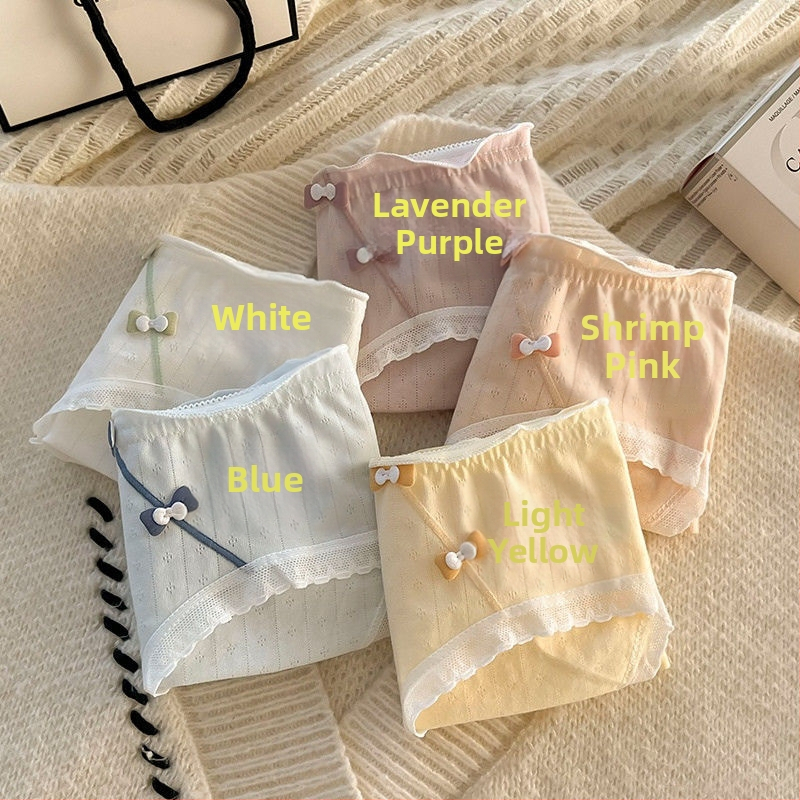 Dámske bavlnené spodné prádlo pre dievčatá | priedušné, antibakteriálne, 90–95% bavlna, bavlnená podšívka v rozkroku, kvetinový vzor, stredný pás