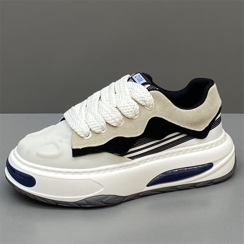 Unisex board shoes σε κορεατικό στυλ, άνω μέρος από δύο στρώσεις δέρματος βοδιού, PU πάτος, σόλα καουτσούκ, κορδόνια