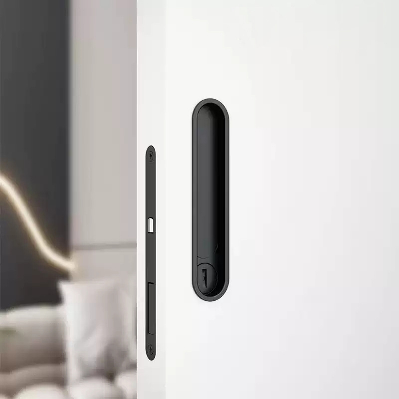 Ovalni zaključavač za karni/klizna vrata, mortise zaključavanje, cinkova legura, moderan minimalistički stil, pogodan za karne i klizna vrata u spavaćoj sobi, kuhinji i kupaonici, prilagodljivo procesiranje