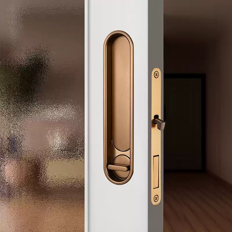 Ovalni zaključavač za karni/klizna vrata, mortise zaključavanje, cinkova legura, moderan minimalistički stil, pogodan za karne i klizna vrata u spavaćoj sobi, kuhinji i kupaonici, prilagodljivo procesiranje