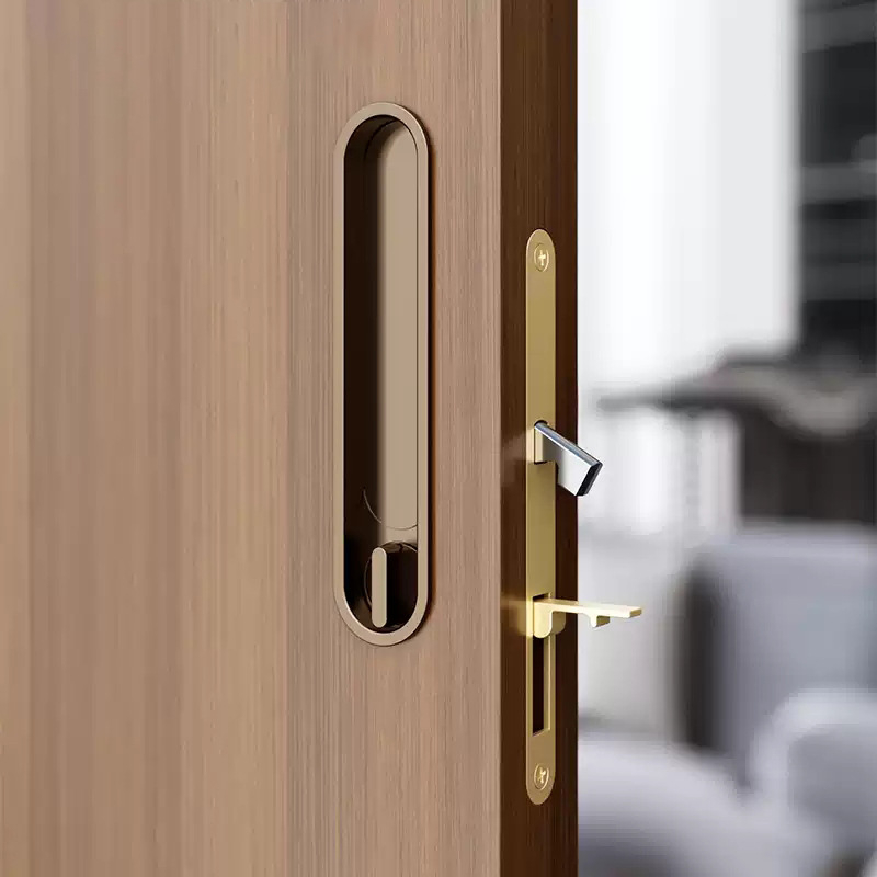 Ovalni zaključavač za karni/klizna vrata, mortise zaključavanje, cinkova legura, moderan minimalistički stil, pogodan za karne i klizna vrata u spavaćoj sobi, kuhinji i kupaonici, prilagodljivo procesiranje