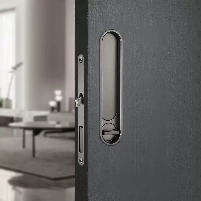 Ovalni zaključavač za karni/klizna vrata, mortise zaključavanje, cinkova legura, moderan minimalistički stil, pogodan za karne i klizna vrata u spavaćoj sobi, kuhinji i kupaonici, prilagodljivo procesiranje