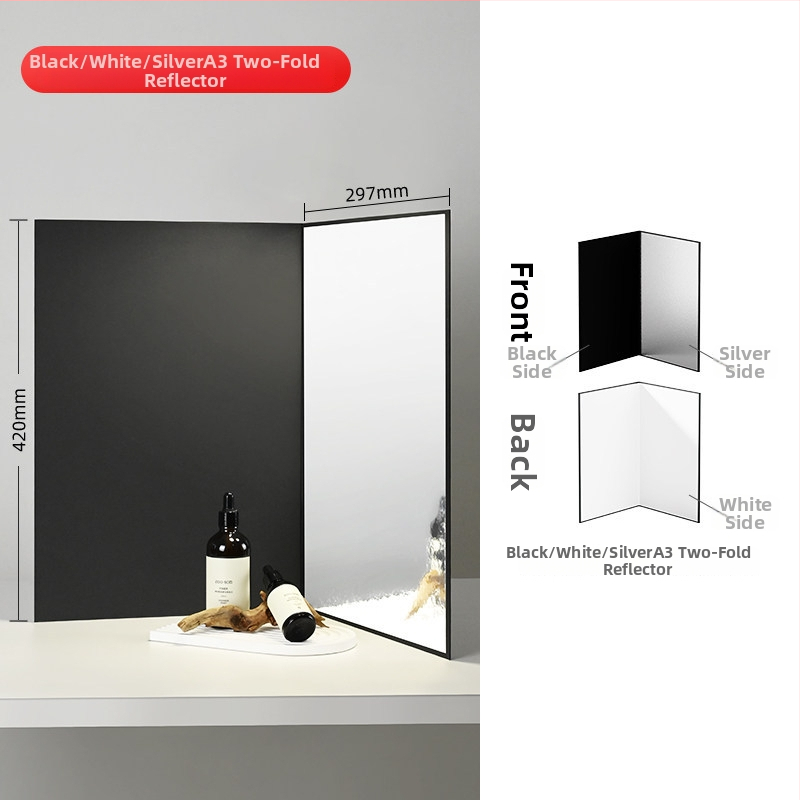 Reflexný panel pre fotografiu - stolný podkladový panel, svetloabsorpcný, skladací, PVC materiál (PVC; stolný panel; svetloabsorpčný; skladací; komerčné fotenie)