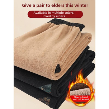 Téli poliészter fleece-béléssel ellátott nadrág, szoros szabás, hétköznapi stílus