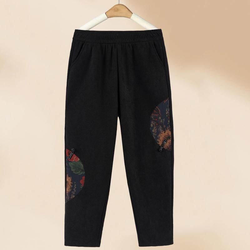 Téli poliészter fleece-béléssel ellátott nadrág, szoros szabás, hétköznapi stílus