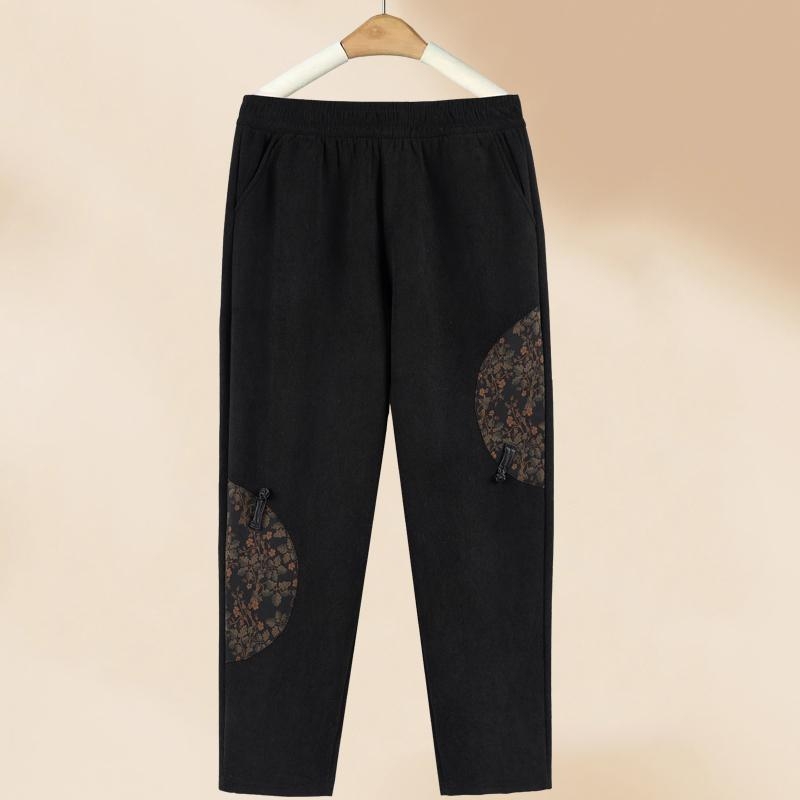 Téli poliészter fleece-béléssel ellátott nadrág, szoros szabás, hétköznapi stílus