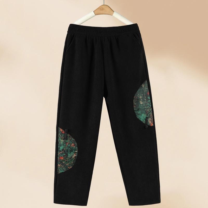 Téli poliészter fleece-béléssel ellátott nadrág, szoros szabás, hétköznapi stílus