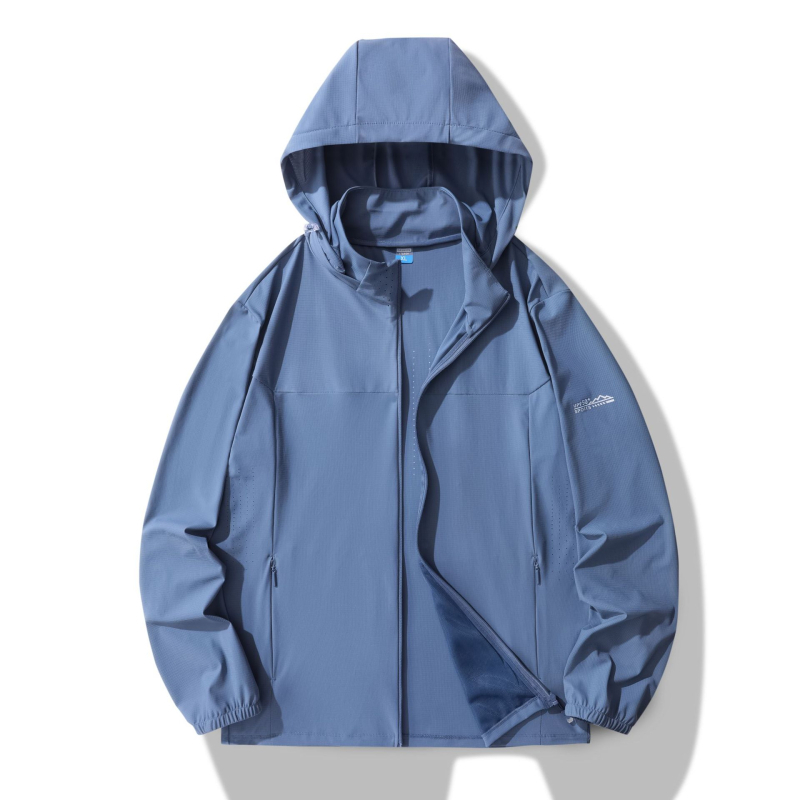 Vonkajšia vetrovka na leto - priedušný nylon, s kapucňou, UPF50+, unisex