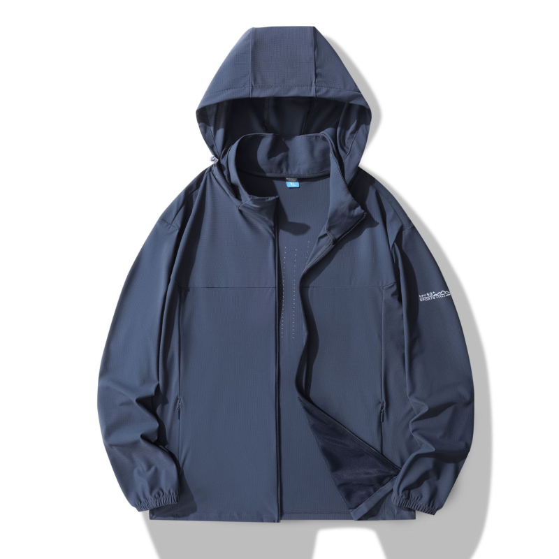 Vonkajšia vetrovka na leto - priedušný nylon, s kapucňou, UPF50+, unisex