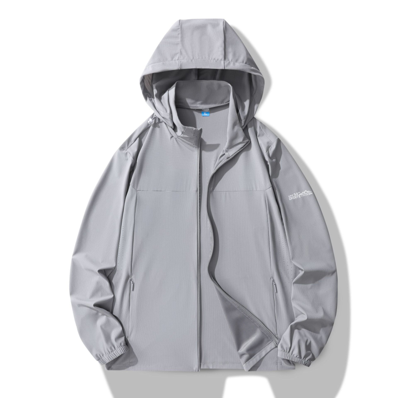Vonkajšia vetrovka na leto - priedušný nylon, s kapucňou, UPF50+, unisex