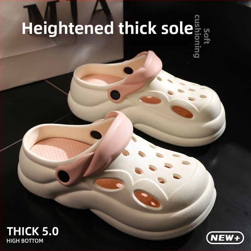 Γυναικείες Baotou παντόφλες με χοντρή σόλα – Αντιολισθητικό PVC επάνω μέρος και σόλα, ύψος 1.5–3.5 εκ., Καλοκαίρι 2025