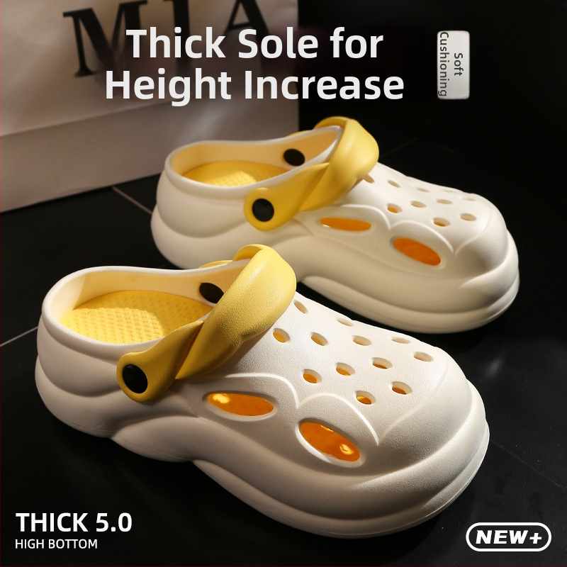 Γυναικείες Baotou παντόφλες με χοντρή σόλα – Αντιολισθητικό PVC επάνω μέρος και σόλα, ύψος 1.5–3.5 εκ., Καλοκαίρι 2025
