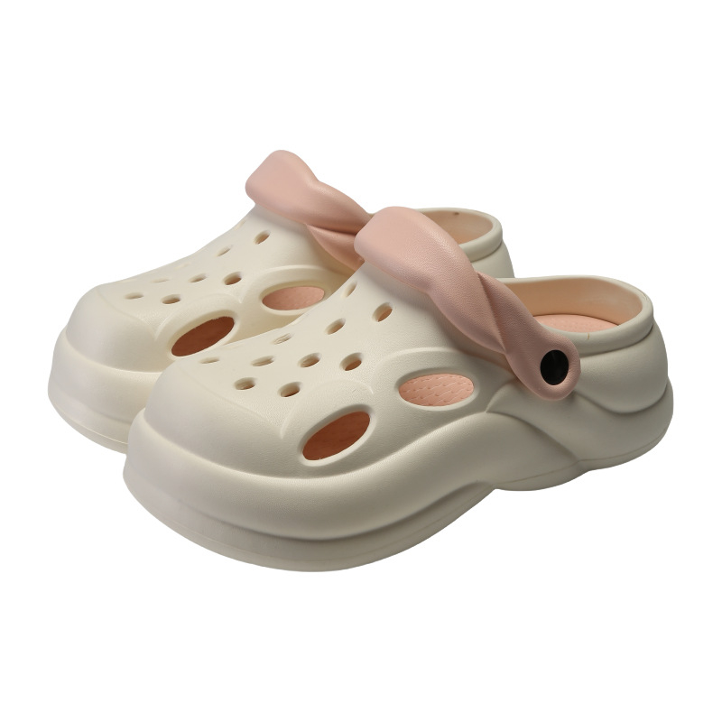 Γυναικείες Baotou παντόφλες με χοντρή σόλα – Αντιολισθητικό PVC επάνω μέρος και σόλα, ύψος 1.5–3.5 εκ., Καλοκαίρι 2025