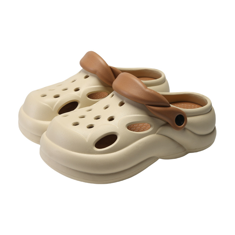 Γυναικείες Baotou παντόφλες με χοντρή σόλα – Αντιολισθητικό PVC επάνω μέρος και σόλα, ύψος 1.5–3.5 εκ., Καλοκαίρι 2025