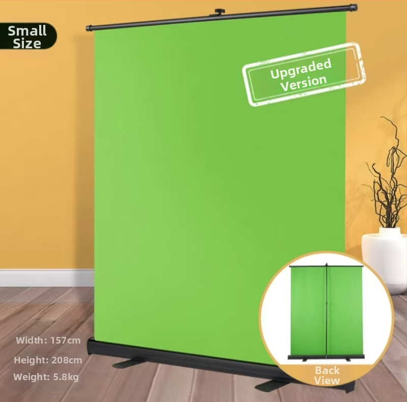 Chromakey zelené pozadie so stojanom pre živé vysielanie a fotografovanie
