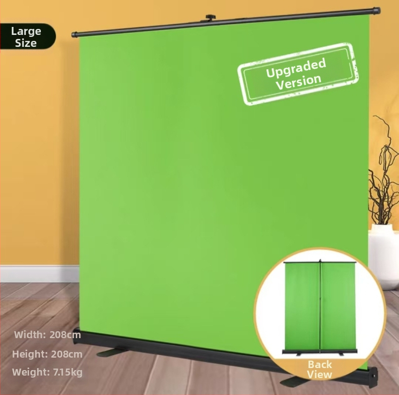 Chromakey zelené pozadie so stojanom pre živé vysielanie a fotografovanie