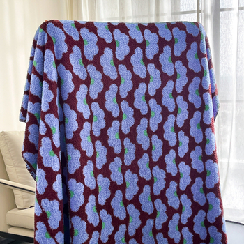 Pătură din poliester cu model geometric, stil Dopamine, 240 g, primăvară și toamnă