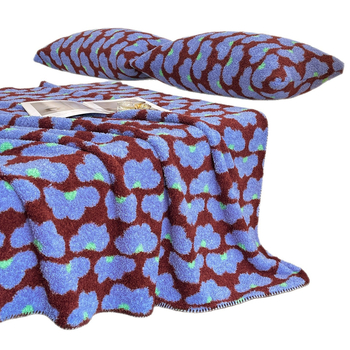 Pătură din poliester cu model geometric, stil Dopamine, 240 g, primăvară și toamnă