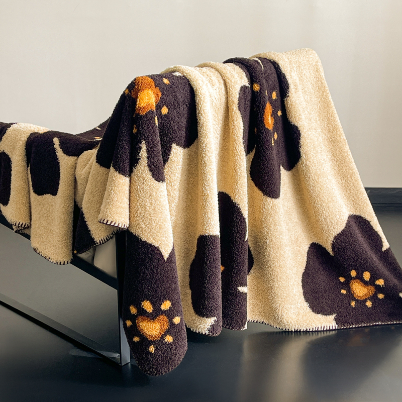 Pătură din poliester cu model geometric, stil Dopamine, 240 g, primăvară și toamnă