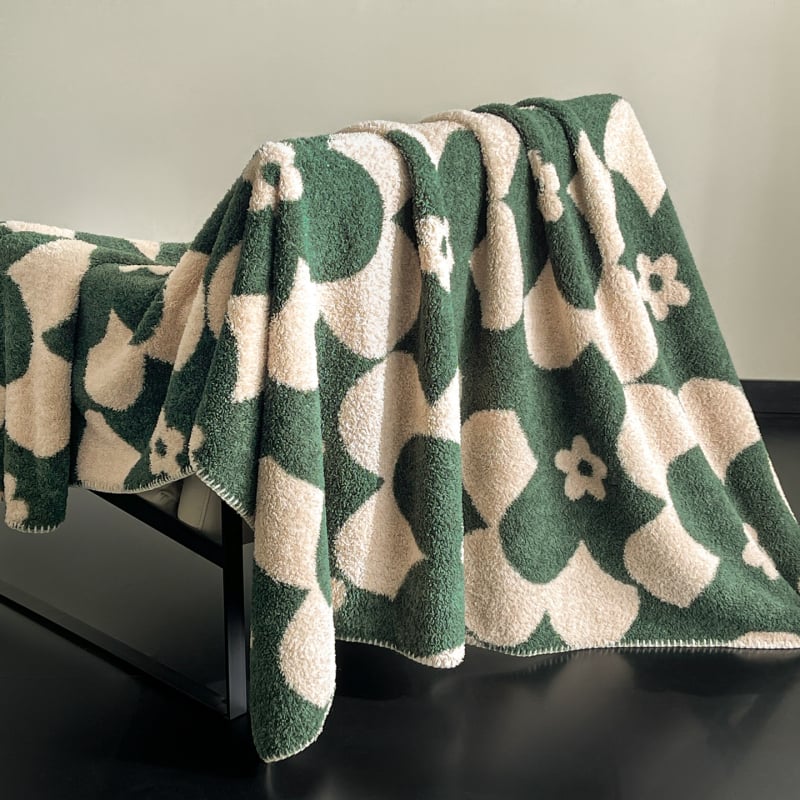 Pătură din poliester cu model geometric, stil Dopamine, 240 g, primăvară și toamnă