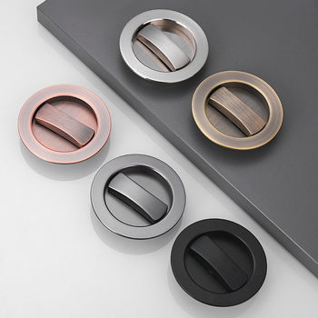 Okrugli zasun vrata zaključavanje – cinkova legura, unutarnja upotreba, skrivena ručka s kukom, za klizna i drvena vrata, moderni minimalistički stil