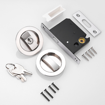 Okrugli zasun vrata zaključavanje – cinkova legura, unutarnja upotreba, skrivena ručka s kukom, za klizna i drvena vrata, moderni minimalistički stil