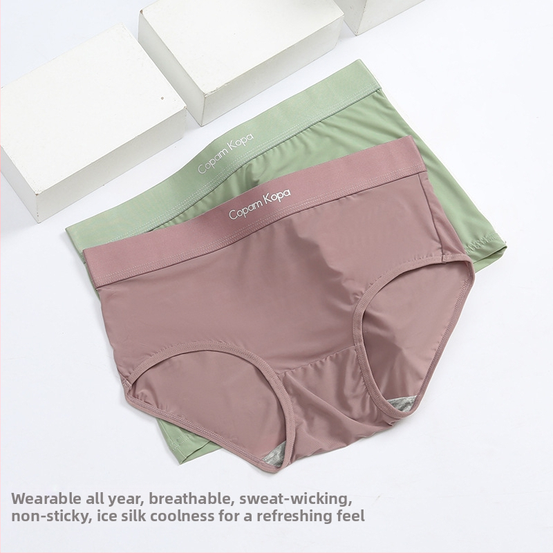 Dámske spodné nohavičky z Ice Silk, stredný pás, priedušné, 80–90% polyester, viskózna podšívka v rozkroku