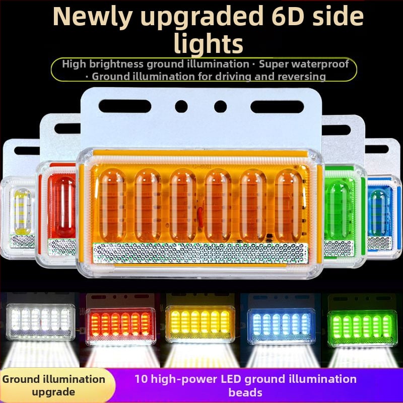LED bočné svetlo pre nákladné auto, nepremokavé, 8W, 12/24V, 6D vylepšený model