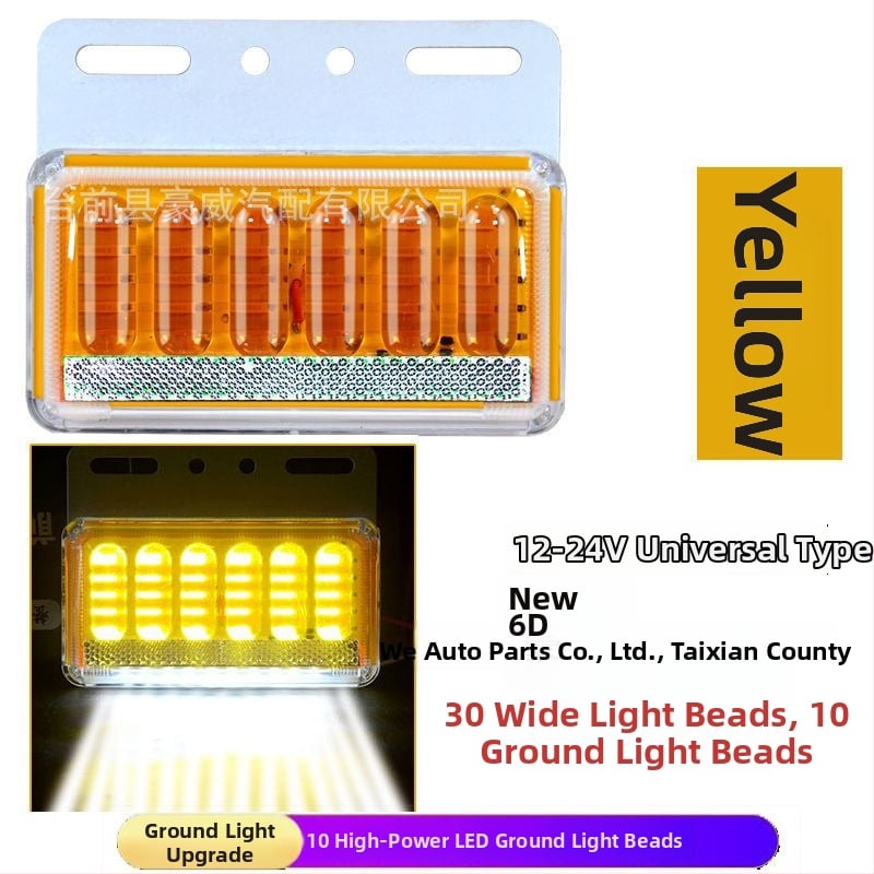 LED bočné svetlo pre nákladné auto, nepremokavé, 8W, 12/24V, 6D vylepšený model