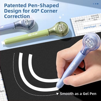 Коригираща лента под формата на химикалка, с голям капацитет, безшумен бутон, гумено тяло