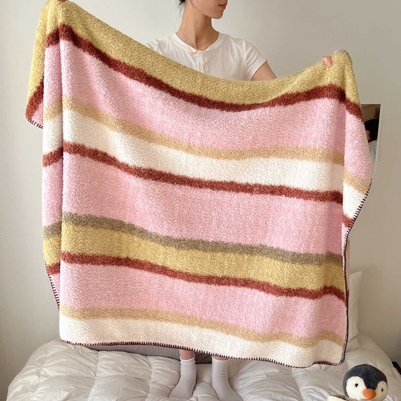 Pătură din fleece, stil Nordic, modele cărouri și graffiti, pentru toate sezoanele, greutate 300–500 g