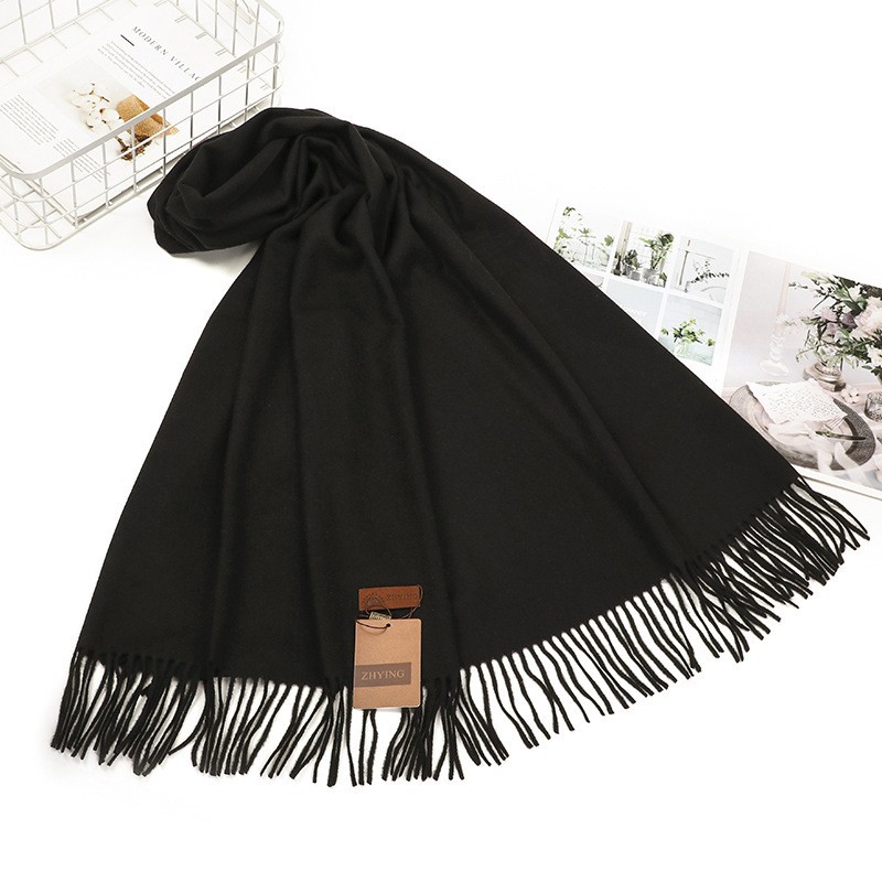 Шал от вълнена смес с туйл тъкан, зимен, запазва топлината