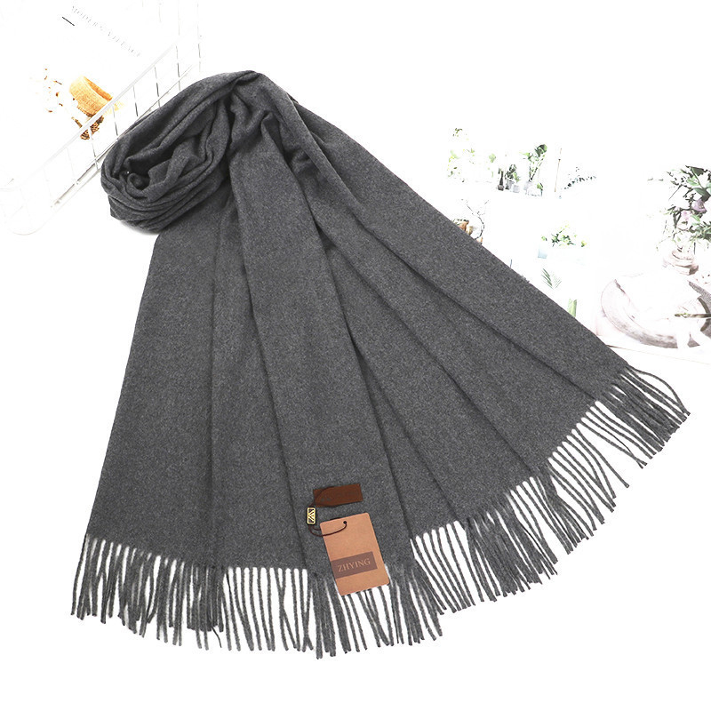 Шал от вълнена смес с туйл тъкан, зимен, запазва топлината