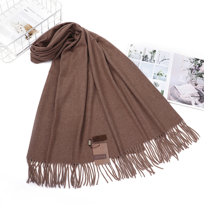 Шал от вълнена смес с туйл тъкан, зимен, запазва топлината