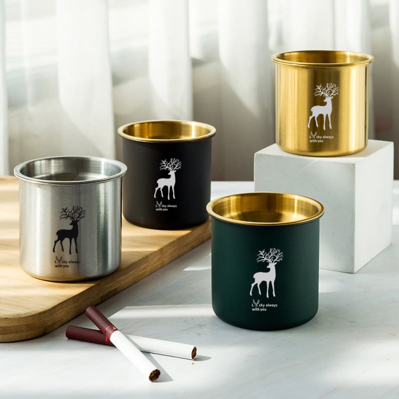 Пепелник от неръждаема стомана с воронков дизайн, устойчив на вятър, печат на лого, персонализиране