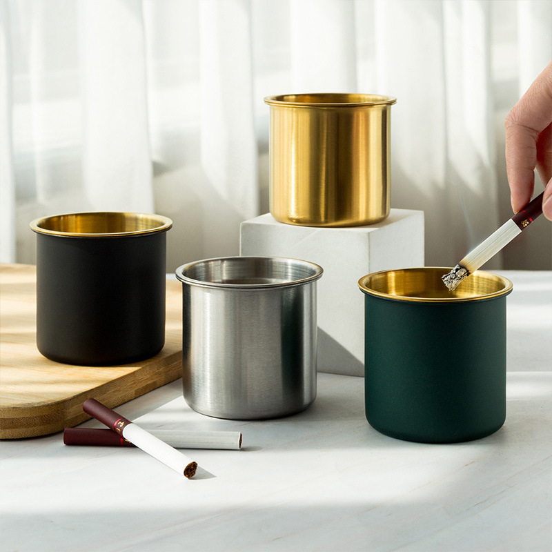 Пепелник от неръждаема стомана с воронков дизайн, устойчив на вятър, печат на лого, персонализиране