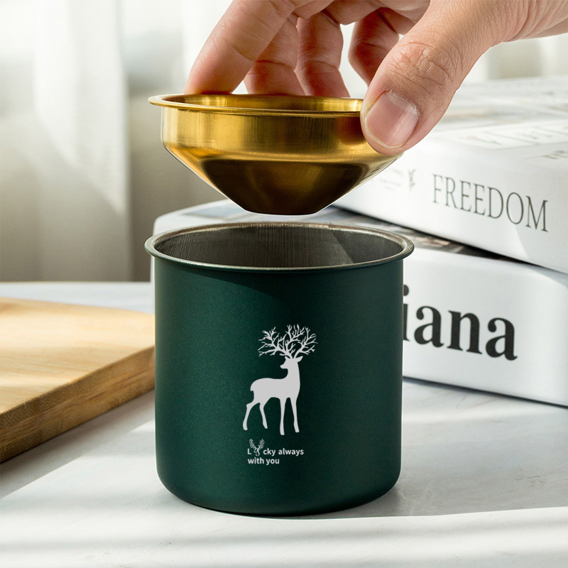 Пепелник от неръждаема стомана с воронков дизайн, устойчив на вятър, печат на лого, персонализиране