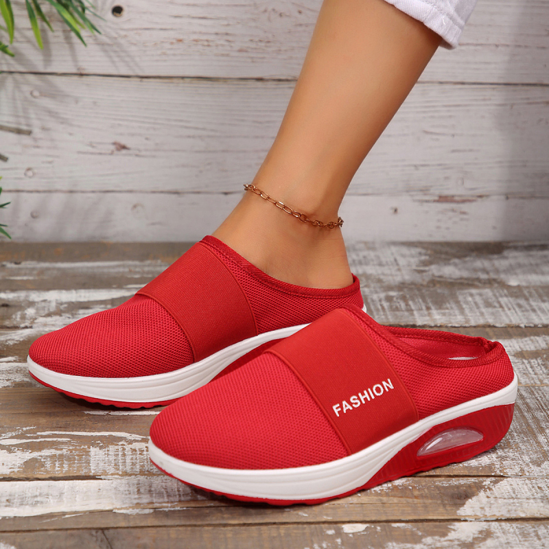 Дамски пантофи с мрежеста горна част, кръгъл нос, PU подметка и мрежеста подплата, пускане през пролетта 2025, подходящи за лятото