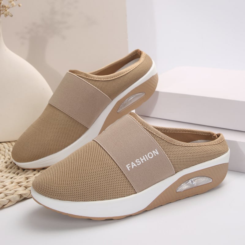 Дамски пантофи с мрежеста горна част, кръгъл нос, PU подметка и мрежеста подплата, пускане през пролетта 2025, подходящи за лятото