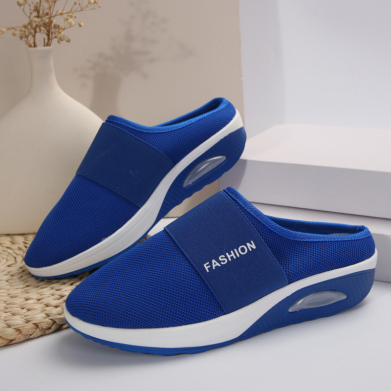 Дамски пантофи с мрежеста горна част, кръгъл нос, PU подметка и мрежеста подплата, пускане през пролетта 2025, подходящи за лятото