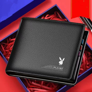 Uniszex rövid pénztárca PU bőrrel, lychee textúrával, ultrakönnyű és kopásálló