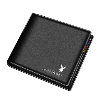 Uniszex rövid pénztárca PU bőrrel, lychee textúrával, ultrakönnyű és kopásálló