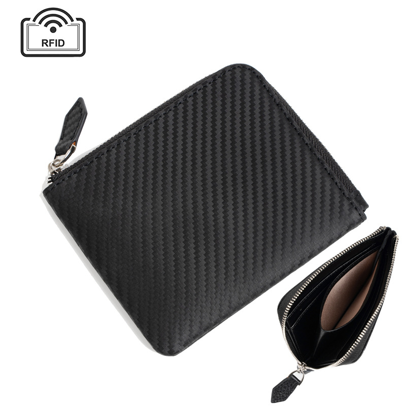 Férfi japán stílusú pénztárca valódi bőrből, RFID védelemmel, ultra vékony dizájn, több kártyatartó és nagy kapacitás