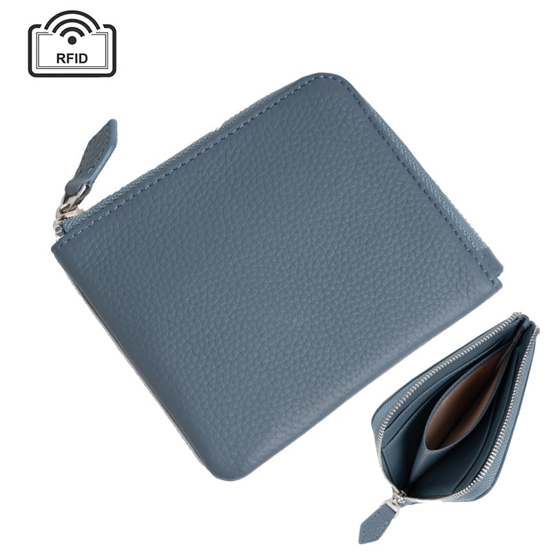 Férfi japán stílusú pénztárca valódi bőrből, RFID védelemmel, ultra vékony dizájn, több kártyatartó és nagy kapacitás