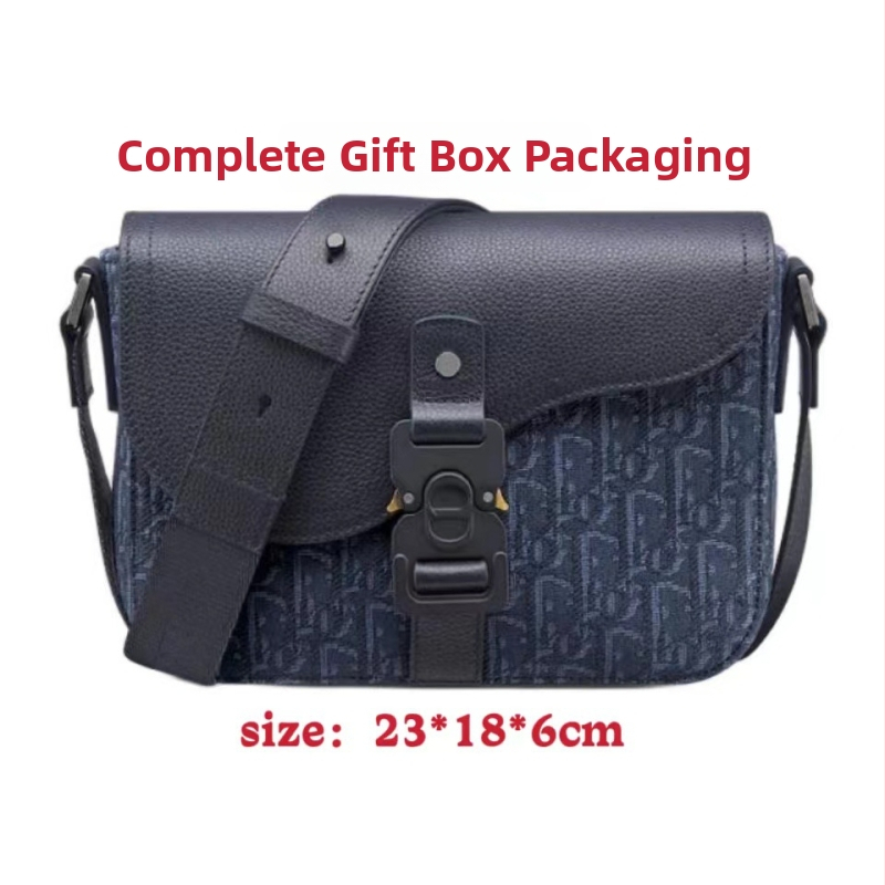 Ανδρική crossbody τσάντα τύπου σέλα — καμβάς, street fashion, Άνοιξη 2024, διαπνέουσα και ανθεκτική, καθημερινή χρήση